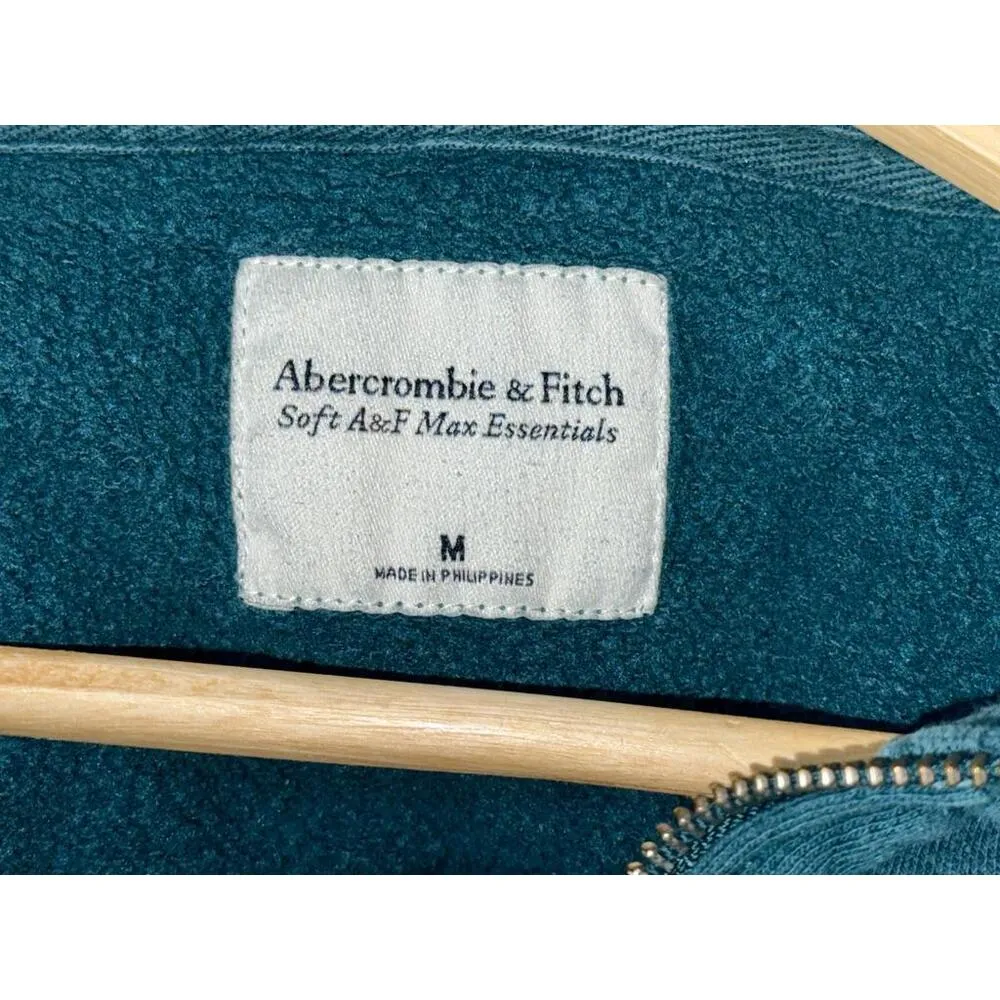 Abercrombie & Fitch Soft A&F Max Essential Green Half Zip Mock Sweatshirt Size M - Image 3