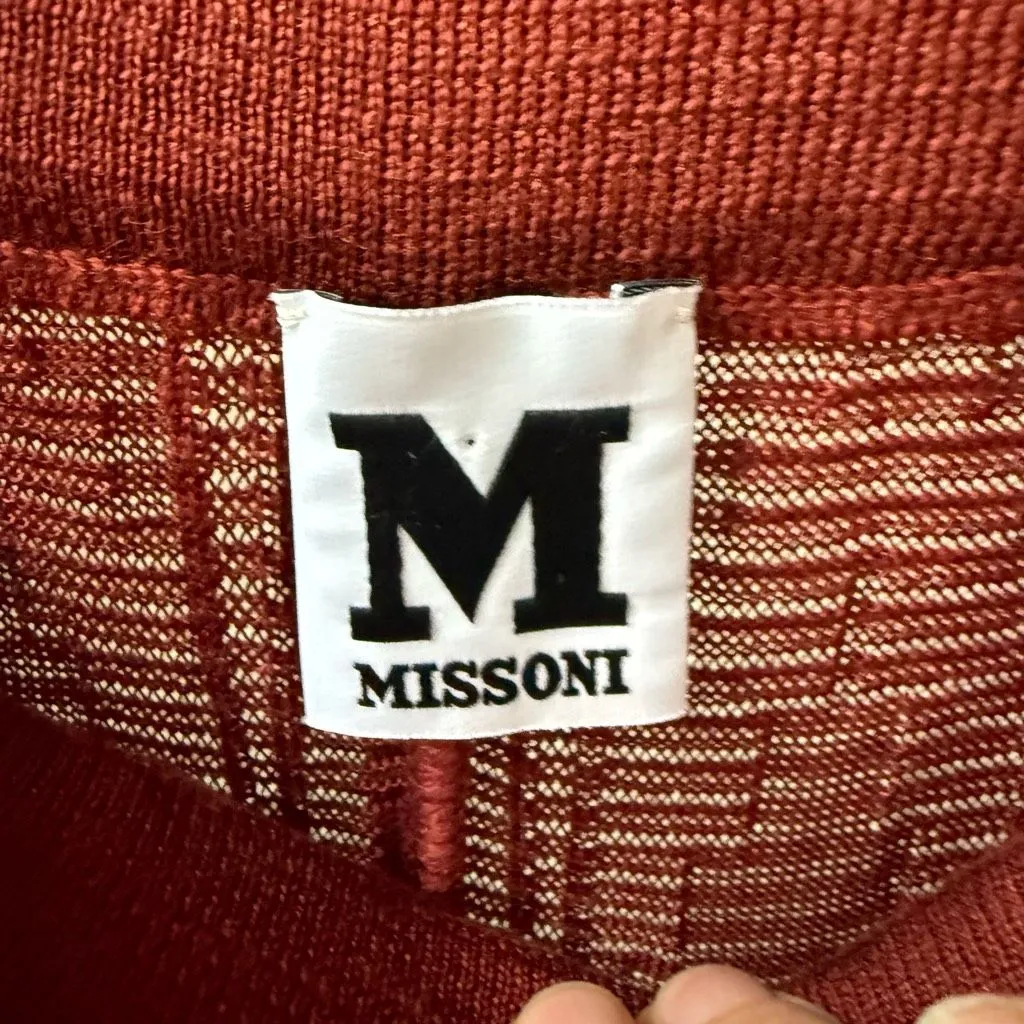 M Missoni Rust Red Orange Crochet-Knit Wide-Leg Pants $1,000 40 S - Image 6