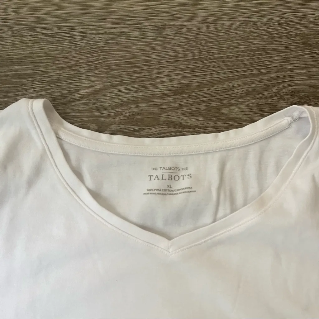 Talbots Basic White Tee Size XL - Image 3