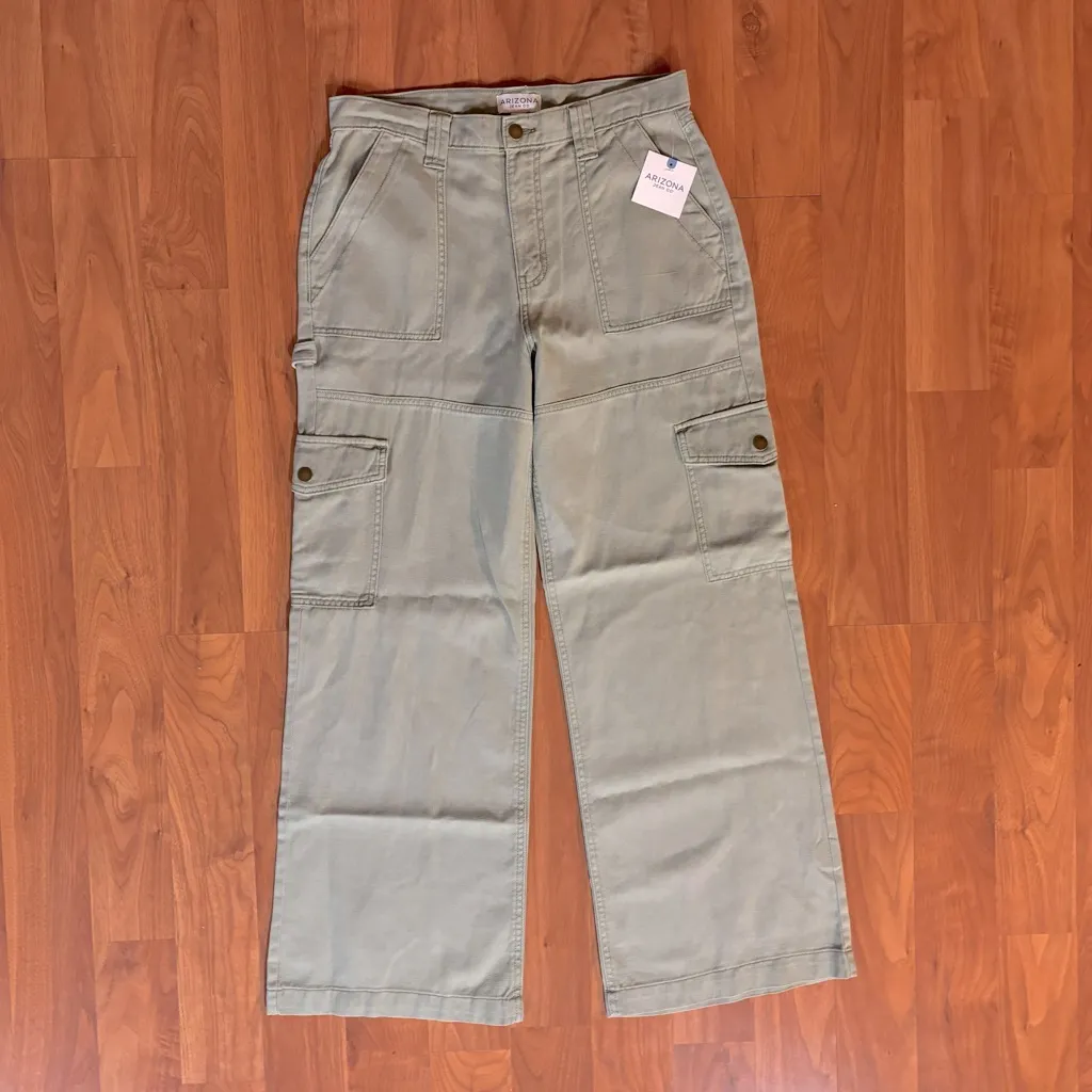 🌲 Arizona Wide Leg Cargo Pant Sage Green Free People Inspo 7 NWT - Image 4