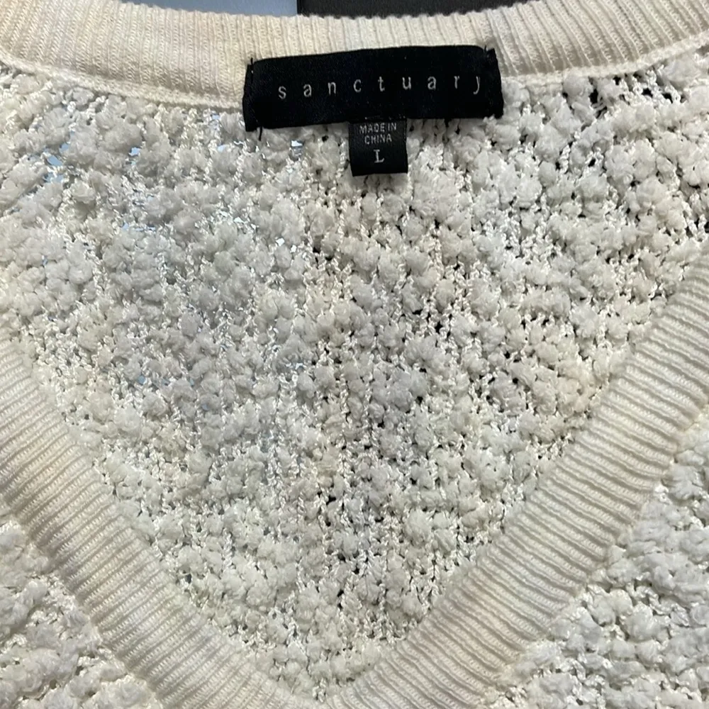 Sanctuary White V-Neck Textured Sweater by  - Image 2