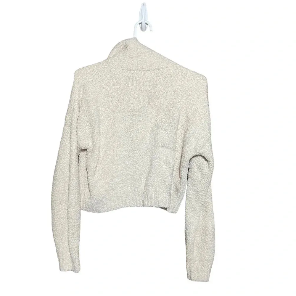 Hollister Ivory Sherpa Like‎ Quarter Zip Size XS - Image 3