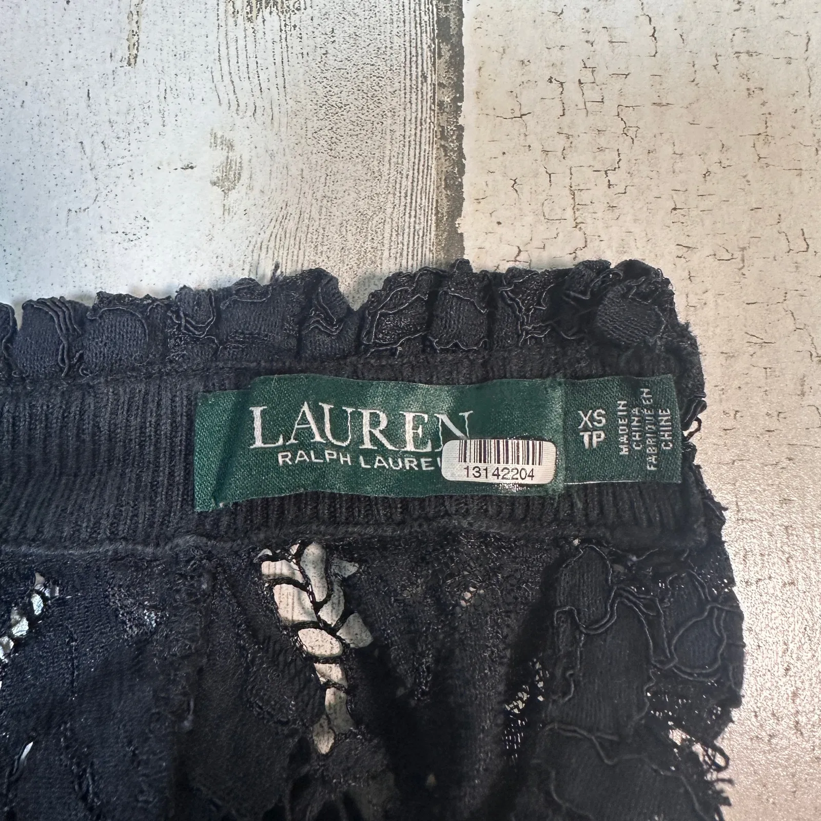 Lauren Ralph Lauren Lace Blouse XS | Black Knit | Whimsy Goth | MSRP $98 - Image 3