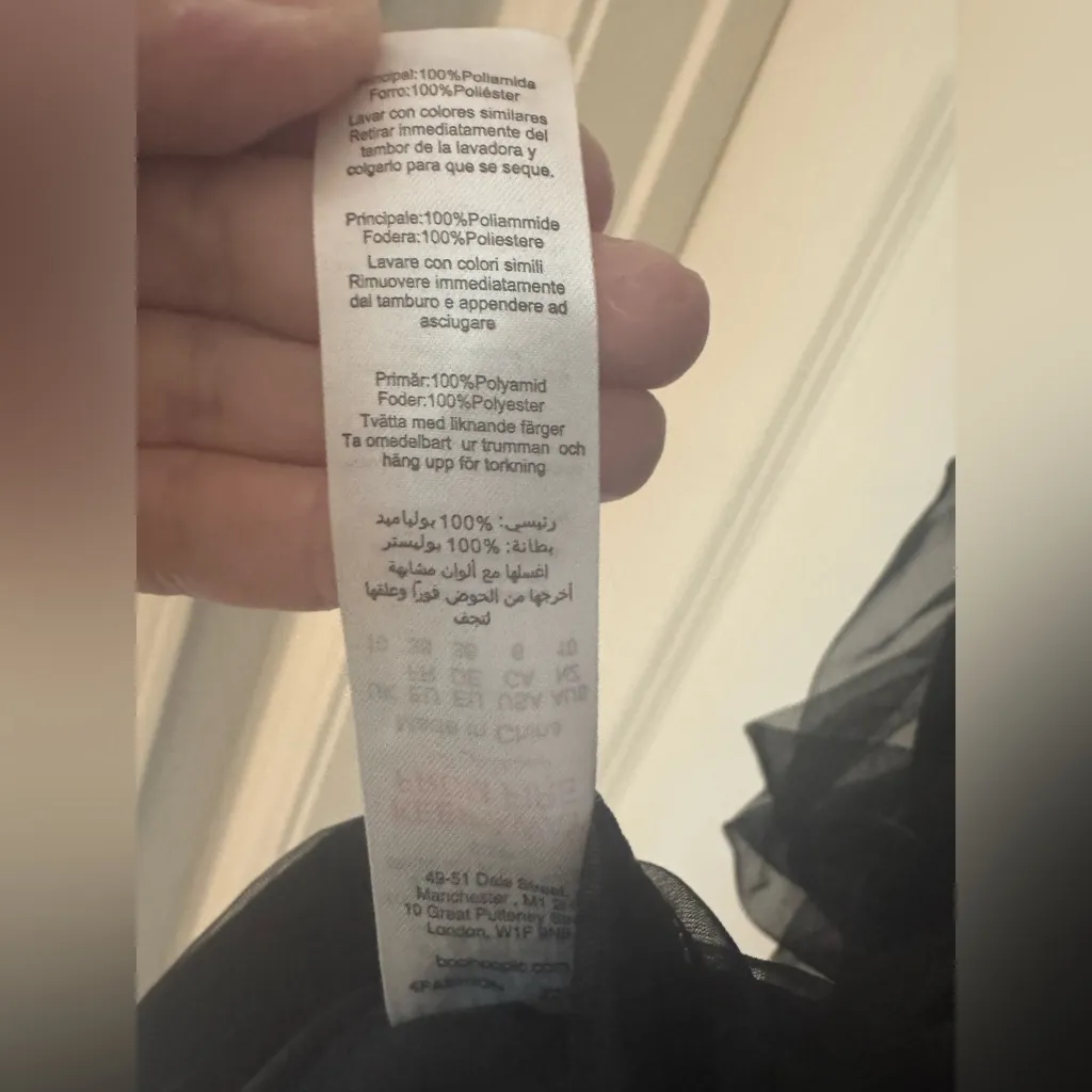 NWT Pretty Little Thing, BLACK MESH CORSET‎ DETAIL RUCHED BODYCON DRESS, 6 - Image 9