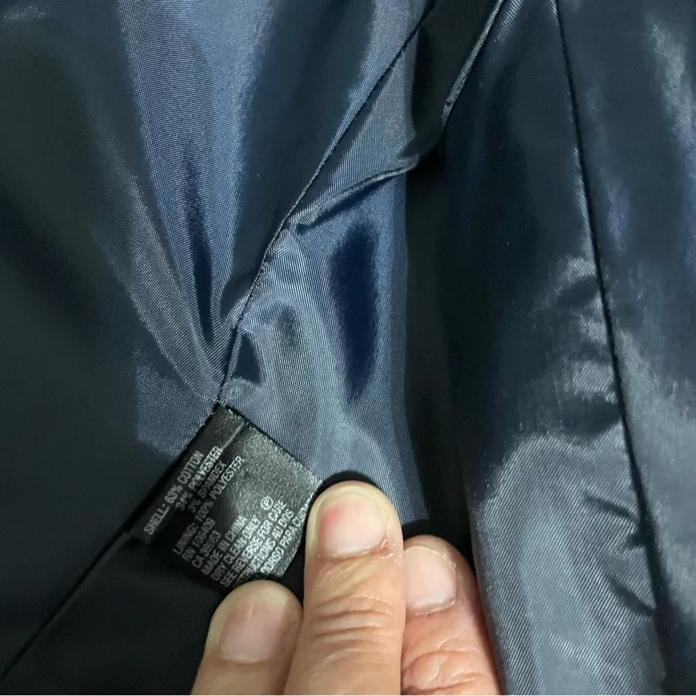 Tahari Arthur S. Levine Navy Topstitch Long Coat Women’s Trench coat Size 10 - Image 7