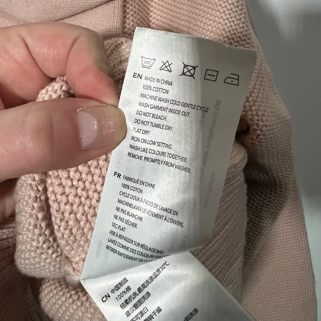 Varley Menlo Top Sweater in Pearl Knit Pink Size Large with Chest Pocket - Image 8