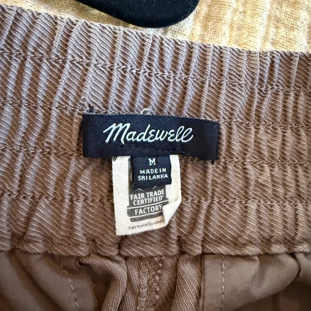 Madewell NWOT High Waist Pull On Taupe Elastic-Waist Pants with Pockets - Image 3