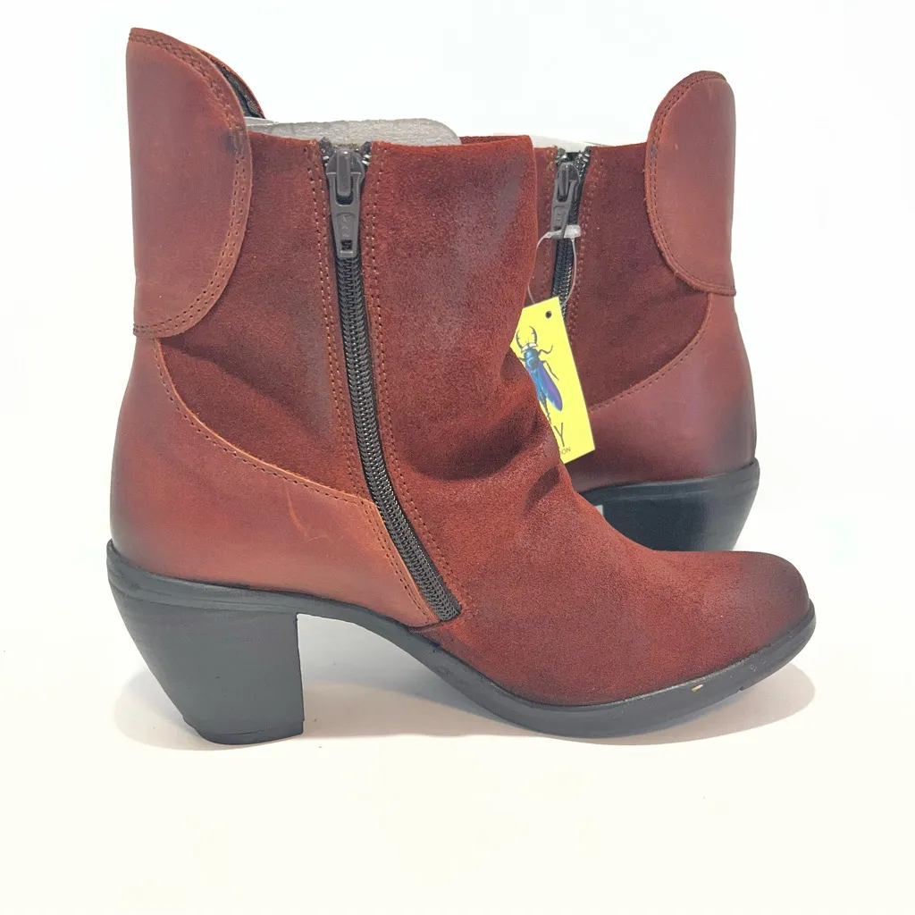 FLY LONDON Suede Ankle Boots HOTA OILSU/RUG BRICK SIZE 36 US 5.5-6 NWT - Image 5