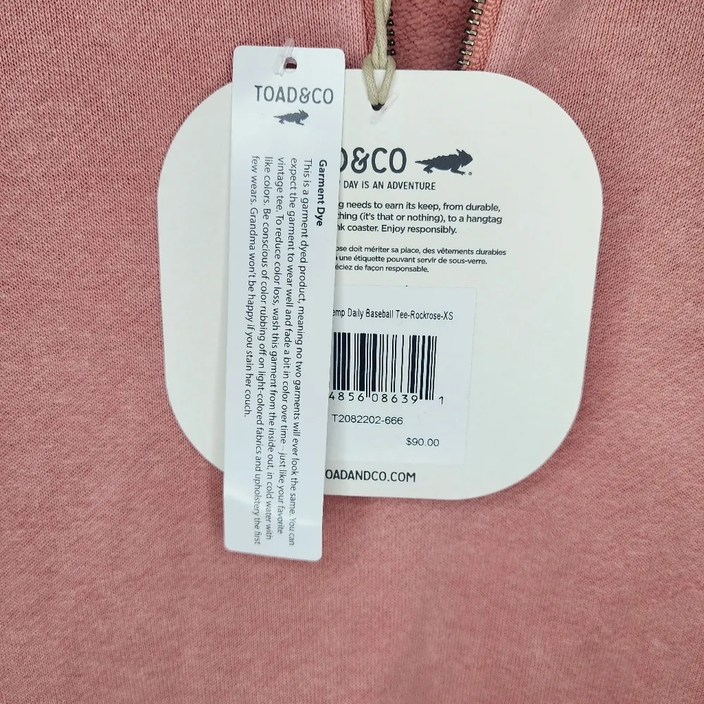 NWT new toad & co quarter zip rockrose size xs Pink - Image 2