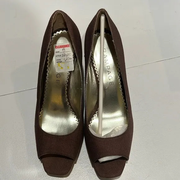 Rampage Size 8 Open Toe Heel 3.25” Front 0.5” Cork - Image 2