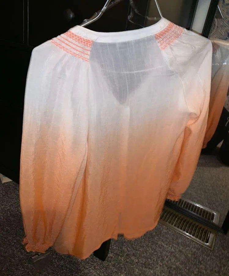 Orange and White Blouse - Image 3
