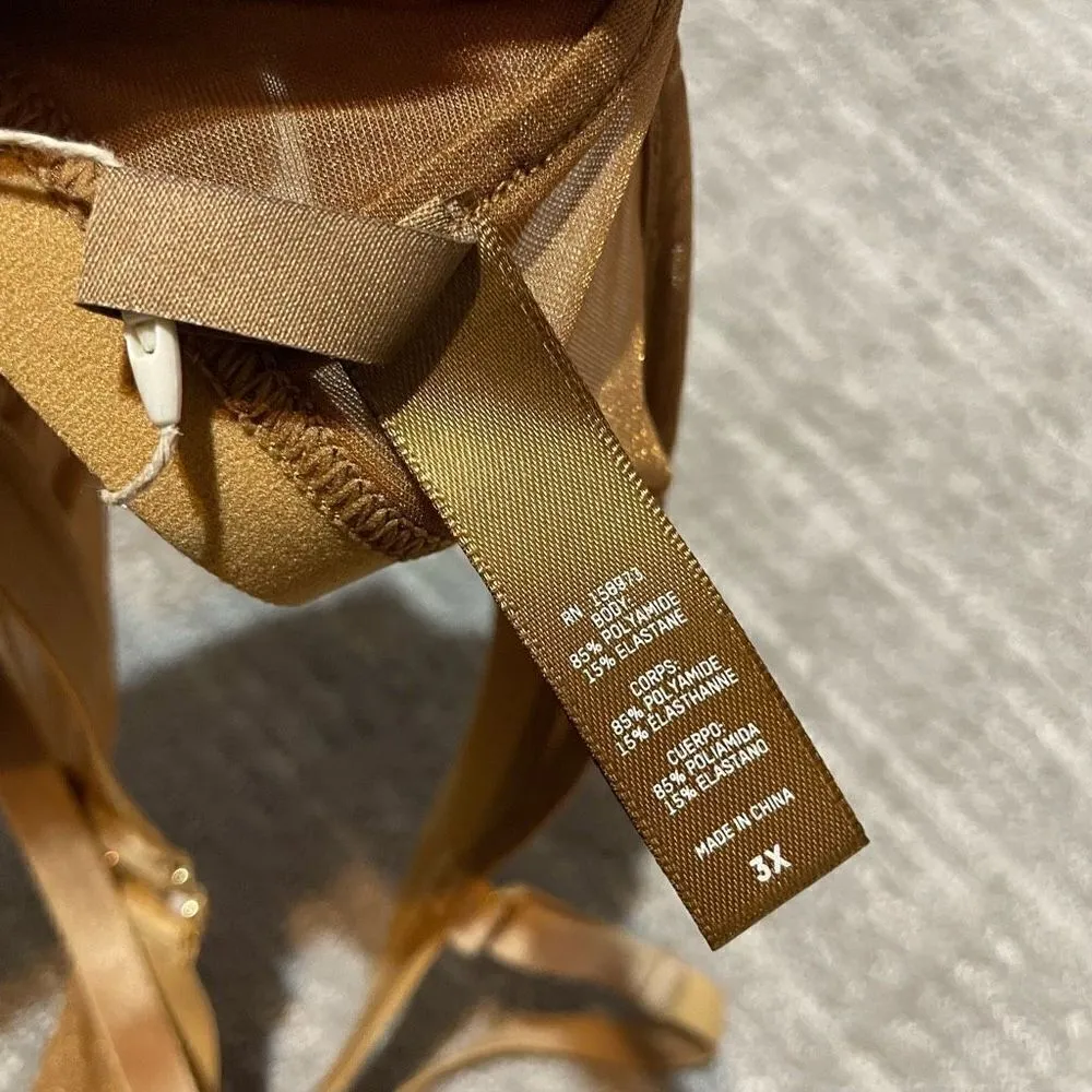 SKIMS Sparkle Glissenette Front Close Triangle Bralette Tan Brown Chai 3X NWT - Image 7