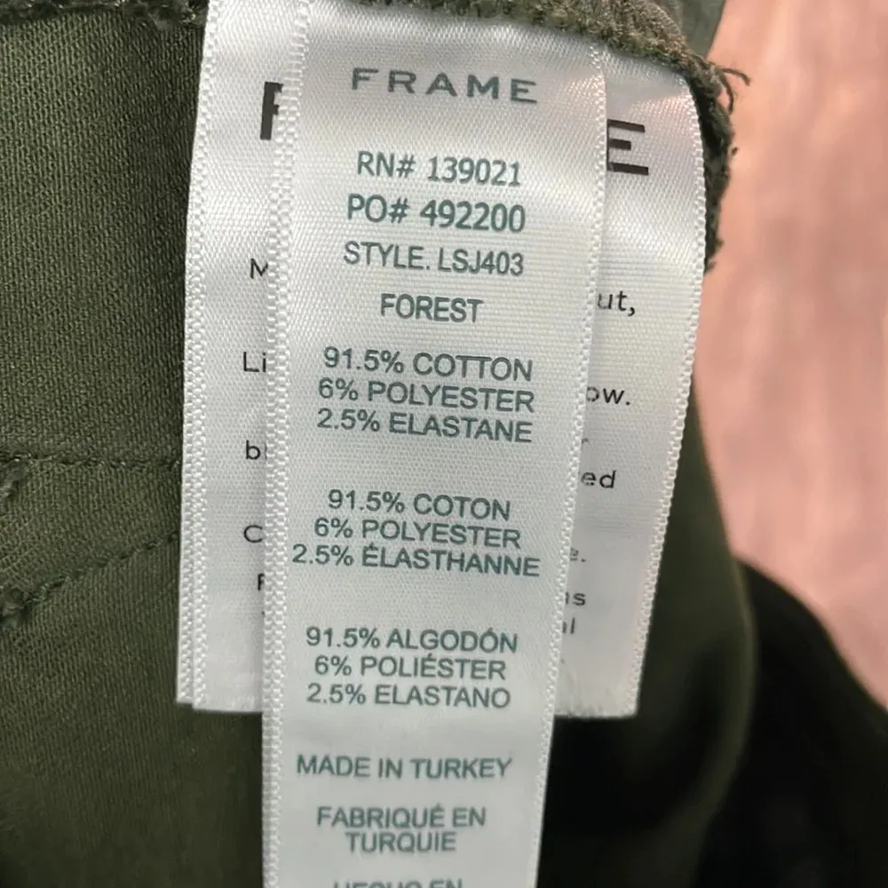 Frame Denim Los Angeles Le High skinny in olive/army green FOREST - Image 8