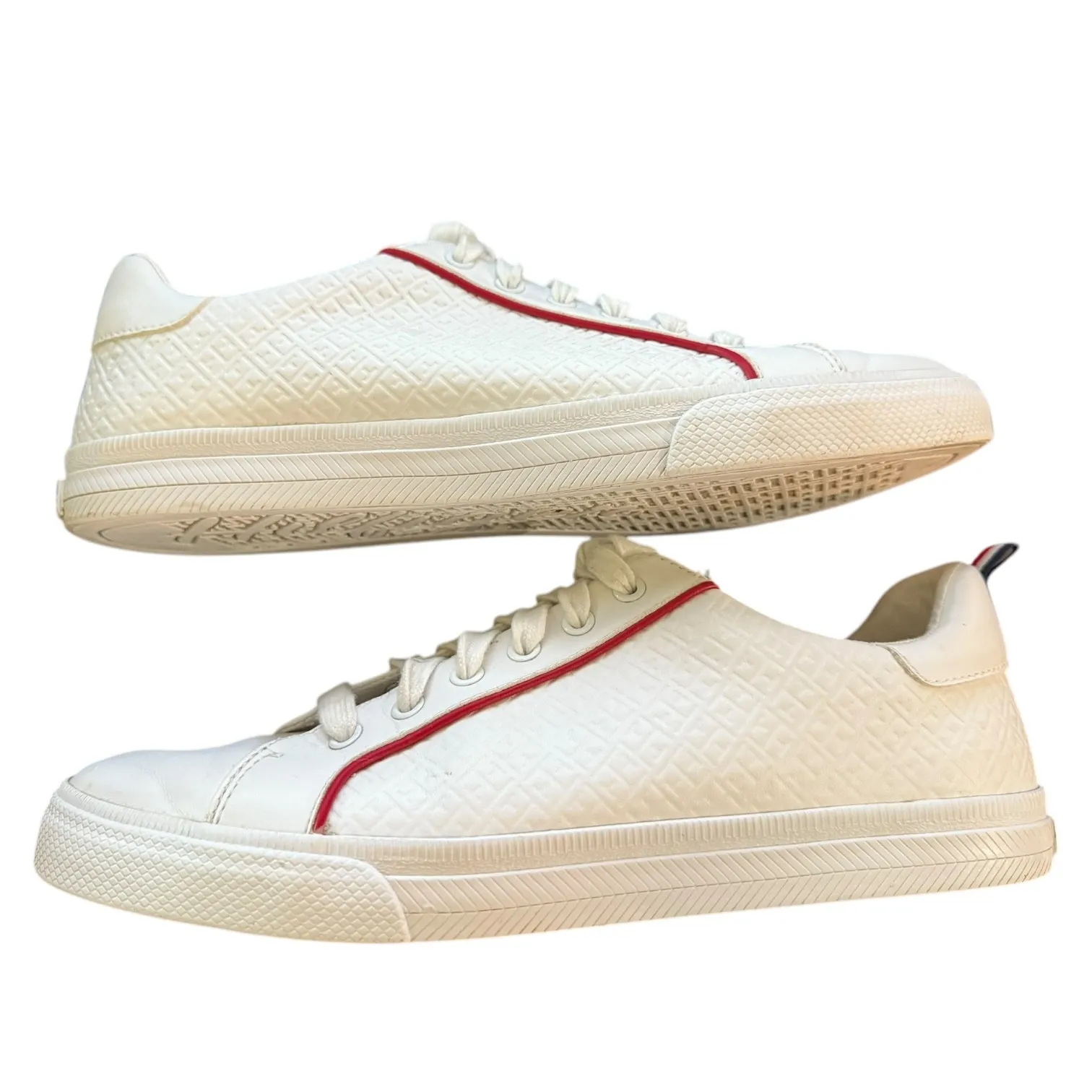 Tommy Hilfiger White TH Embossed Classic Sneaker Size 9 - Image 6