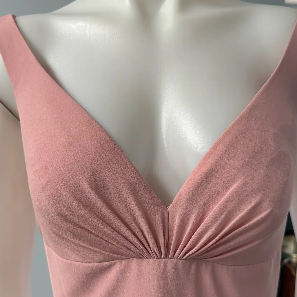 David’s Bridal Bridesmaids Chiffon Tank A-Line Pink Dress Size 8 - Image 10
