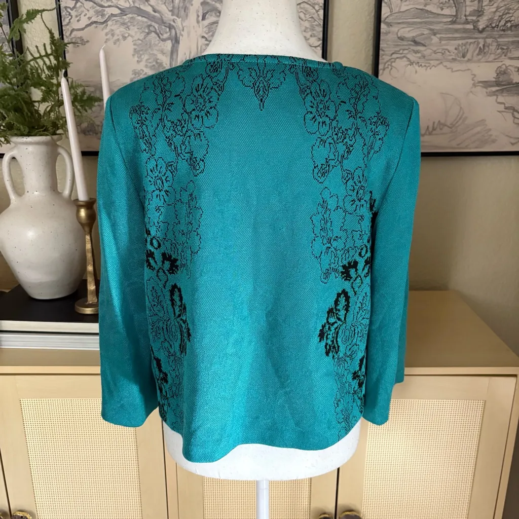 ST. JOHN Green Knit Cardigan‎ Jacket Size 10 - Image 4