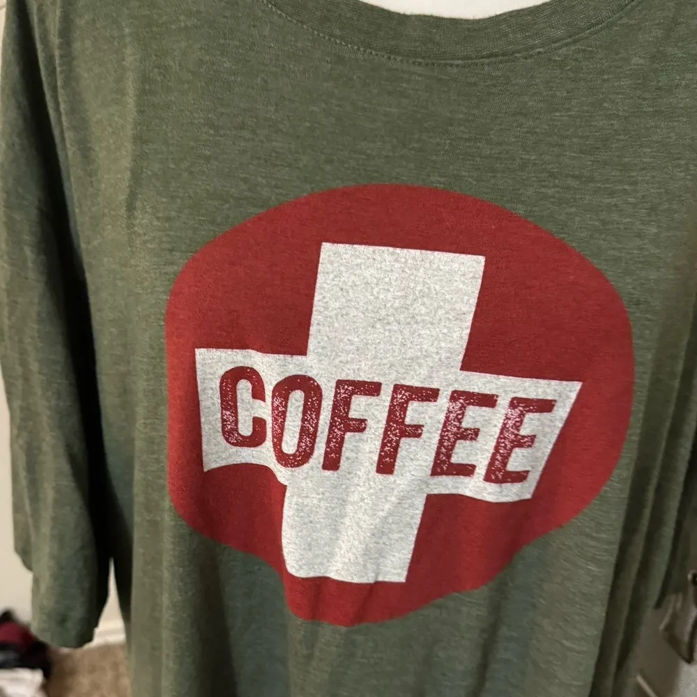 Coffee‎ short sleeve shirt Gray Size 3X - Image 2