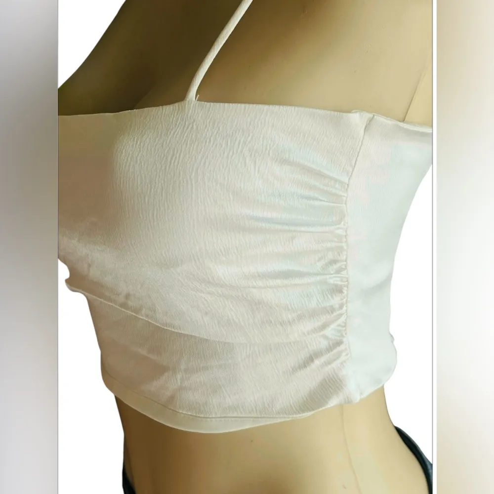 Zara Satin  Effect cropped Top with Tie shoulders - Image 12