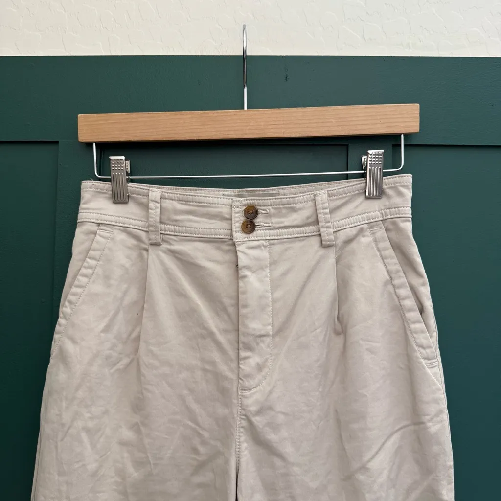 Everlane Cotton Pants Relaxed Chino Straight Leg Trousers Bone Cream - Image 4