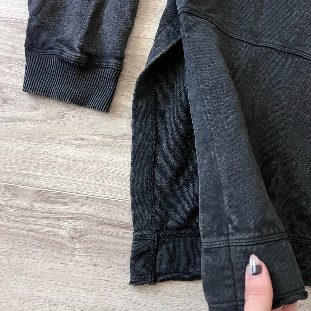 Pilcro by Anthropologie Washed Black Asymmetrical Seam Sweatshirt Size S - Image 6