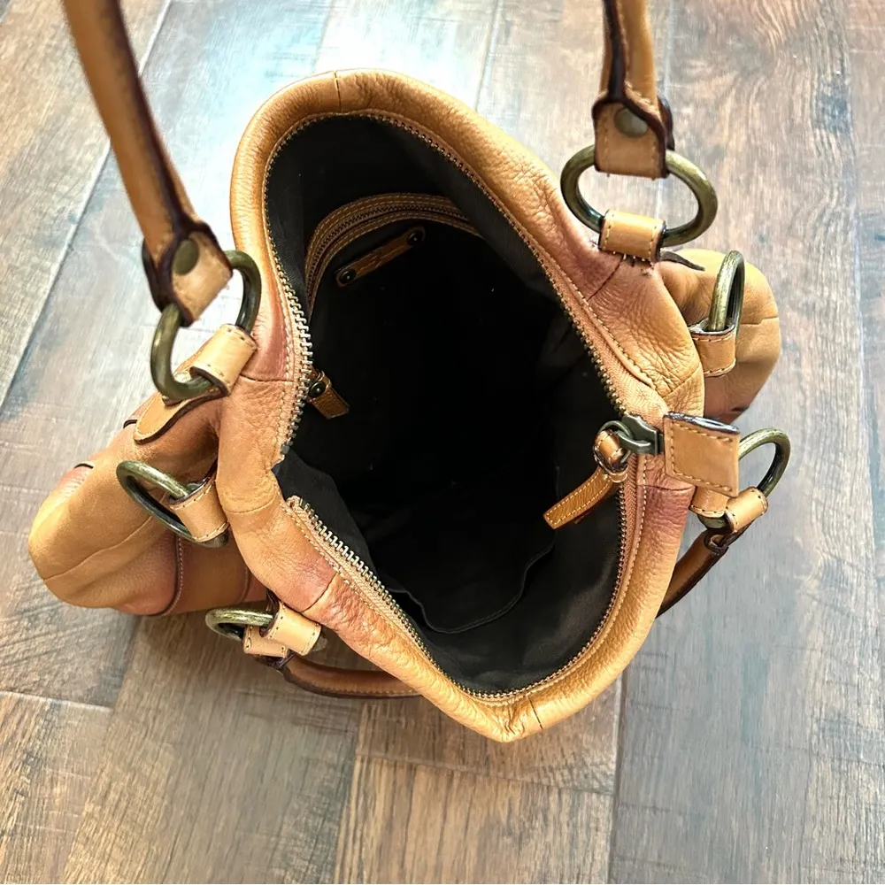 ombré tan/brown leather hobo shoulder bag - Image 6