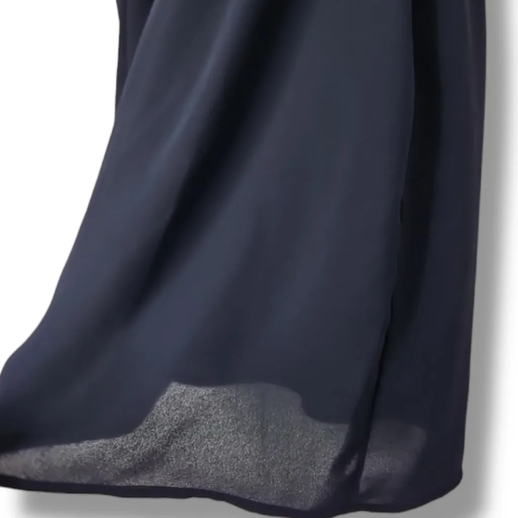 Maeve for Anthropologie Womens Luca Navy Tie Neck Blouse w/Eyelet Details Size 6 - Image 8