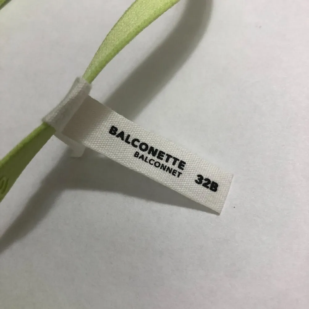 Smoothez by Aerie Bra Balconette Sheer Mesh Unlined Underwire Neon Yellow 32B - Image 3