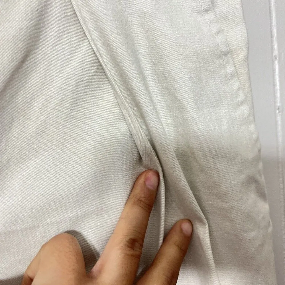 DKNY Beiage Cotton Paper Bag Tie Belt Pleated Ankle Pants Women's Sz 14 NWT - Image 6