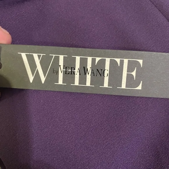 White by Vera‎ Wang Formal Gown One Shoulder Amethyst Dress Size 6 Purple - Image 6