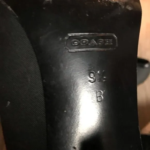 Coach square toe chunky 4”‎ Heels Leather Pump work - Image 2