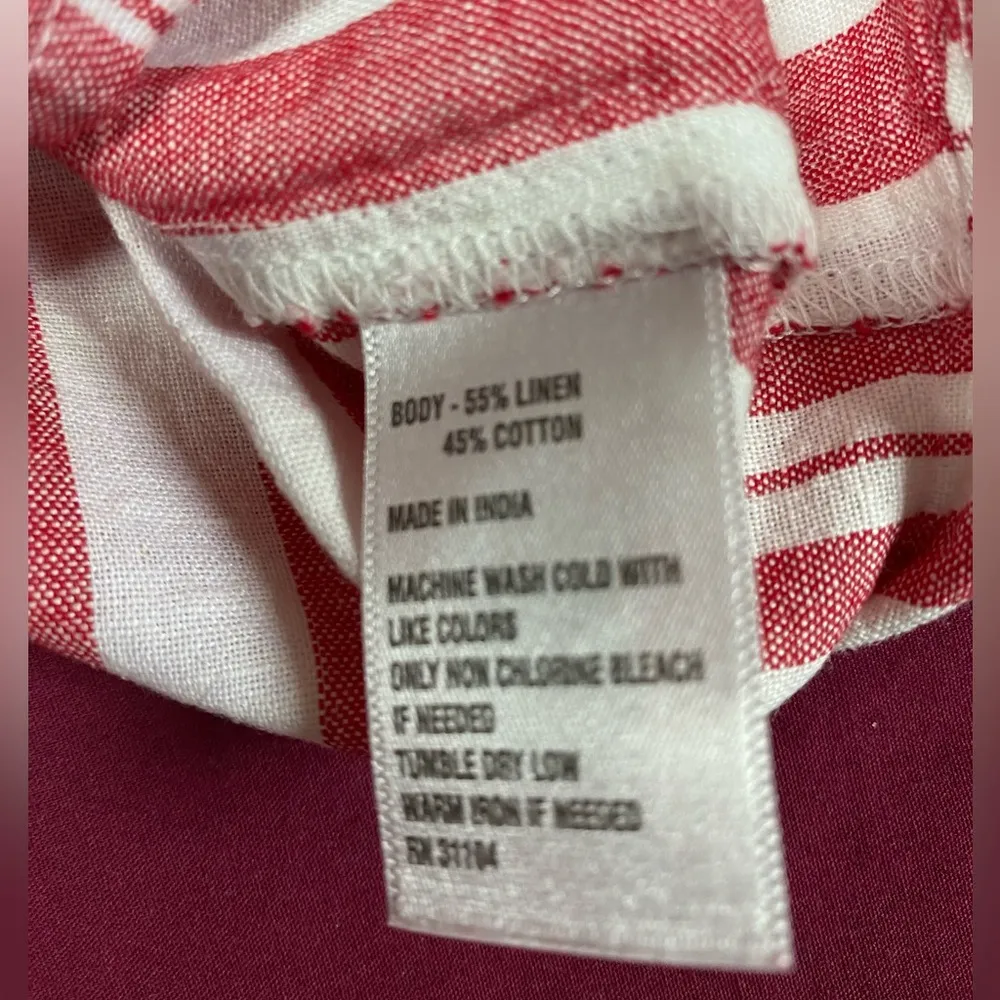 Kim Rogers Red and White Striped Button Down Shirt - Image 8
