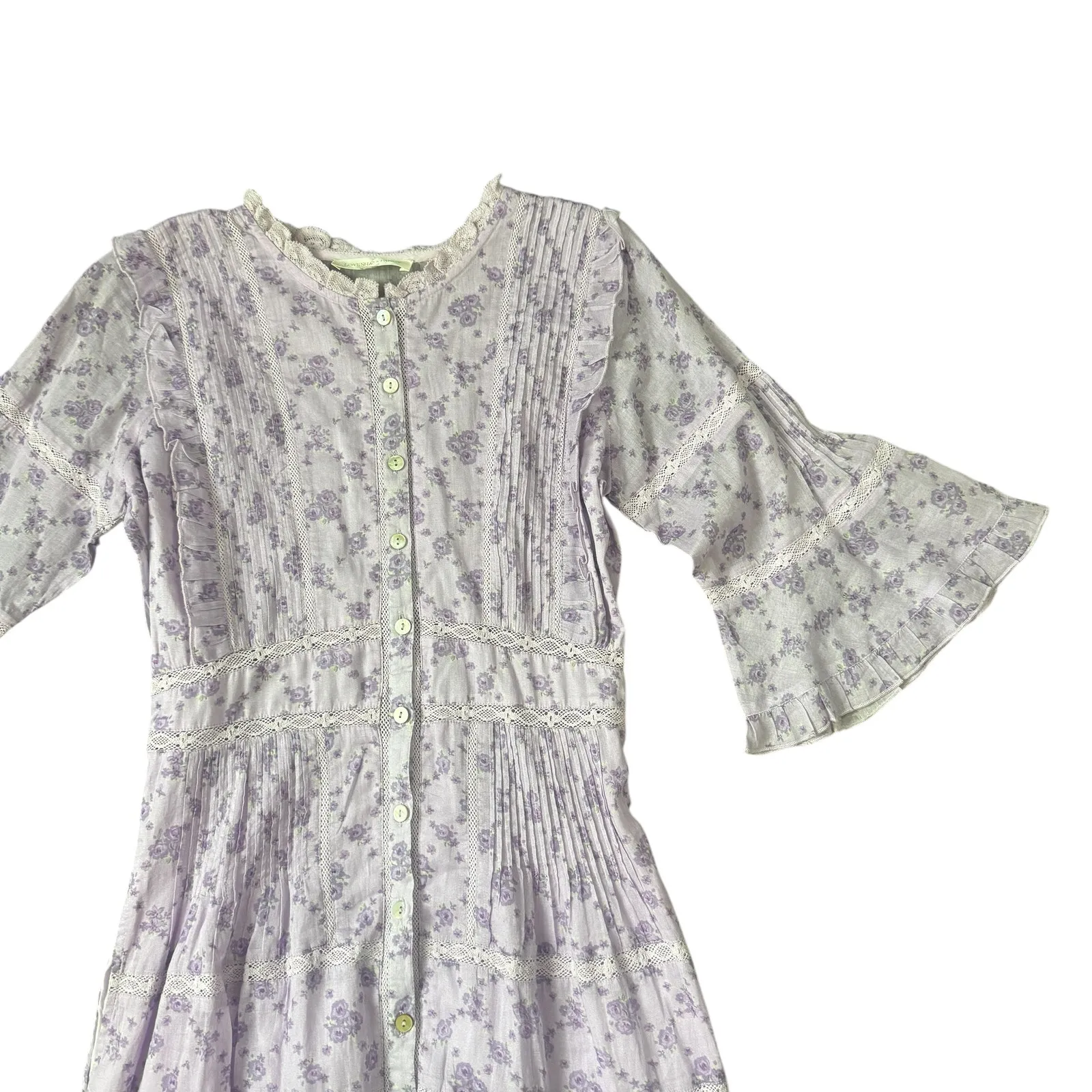 LoveShackFancy Purple Floral Maxi Dress - Image 4