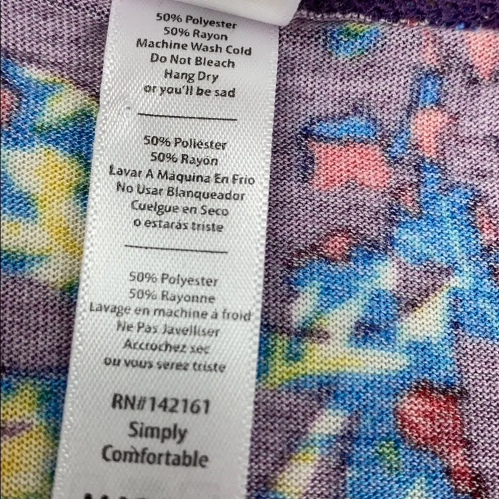LuLaRoe Classic T Purple Pattern Brand New NWT XS - Image 4