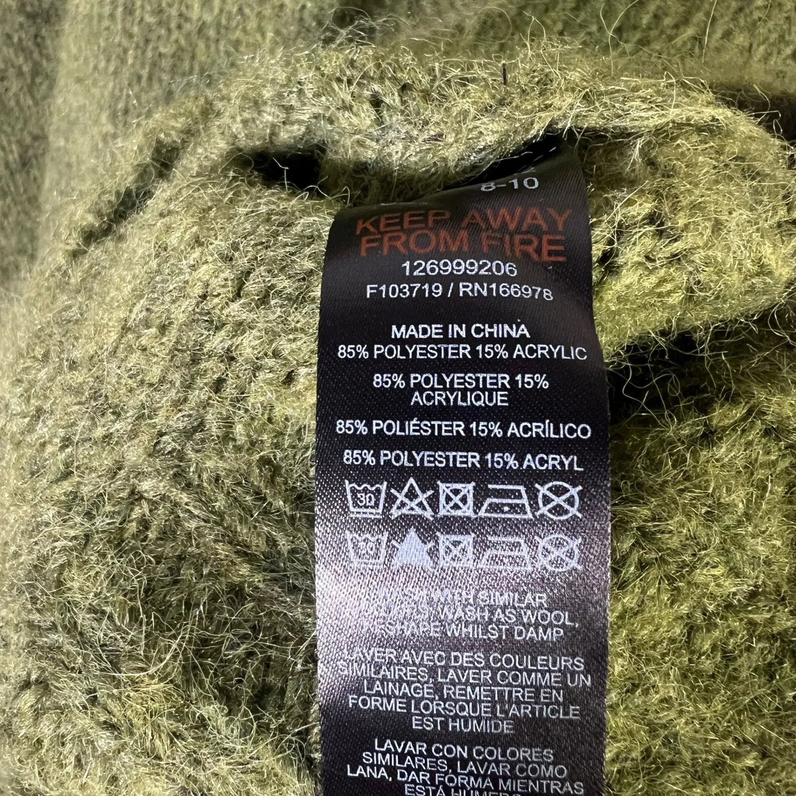 Green Knit Mock Neck Sweater Dress Long Sleeve Casual Cozy Fall Winter M - Image 6