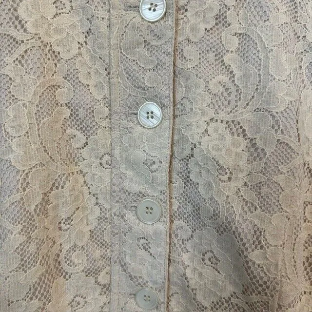 AK Anne Klein Lace Ivory Cream Button Down Jacket Size‎ 14 - Image 7