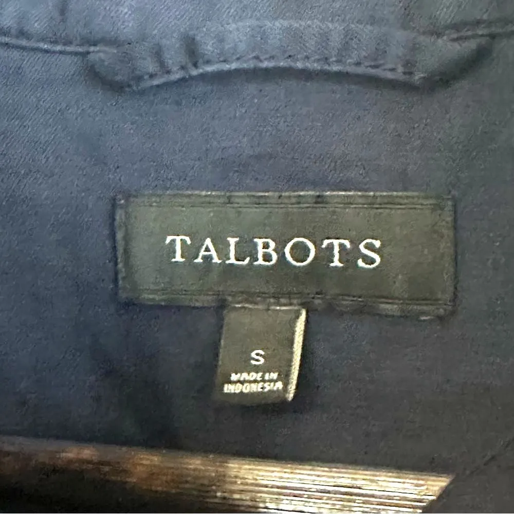 Talbots navy linen blend utility shirt jacket women S - Image 8