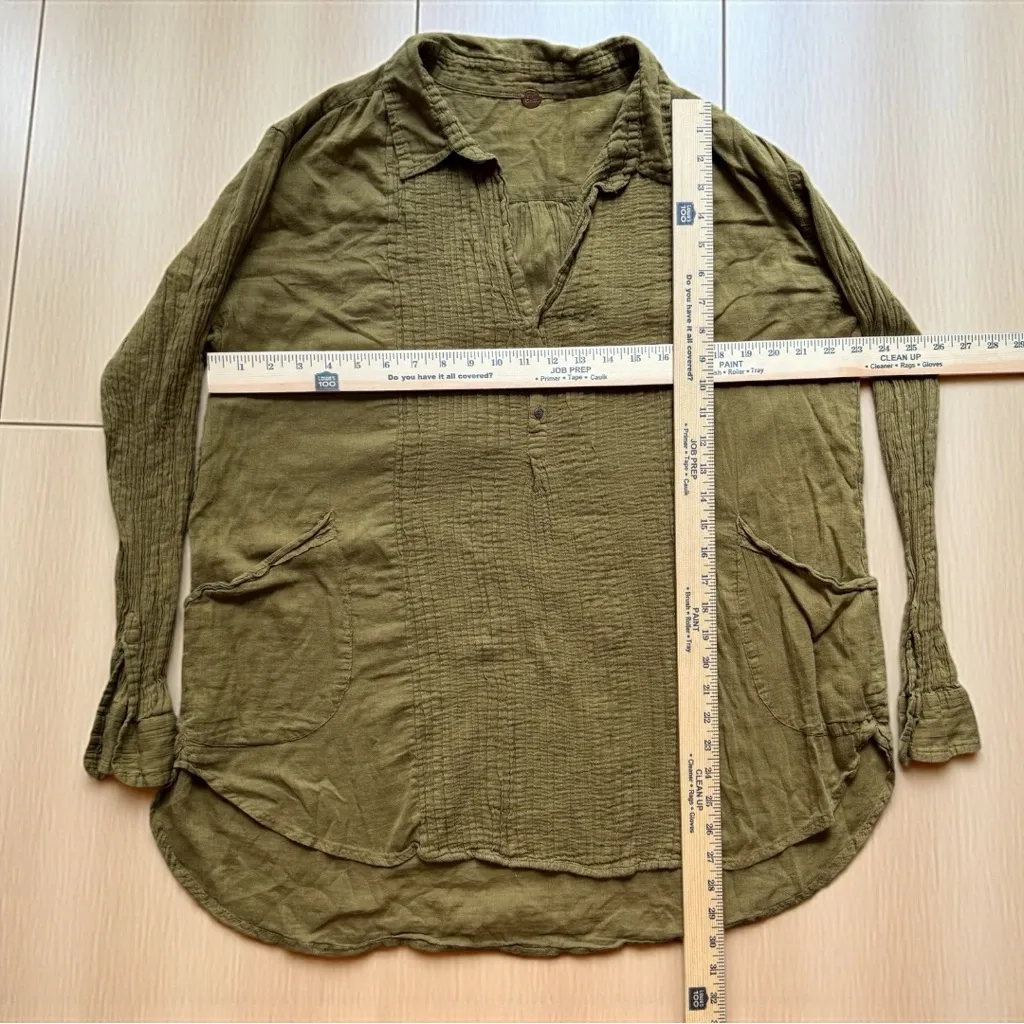 FREE PEOPLE FP One Penny Waverly Tunic – Khaki Green Flowy Boho Estimated Small - Image 12