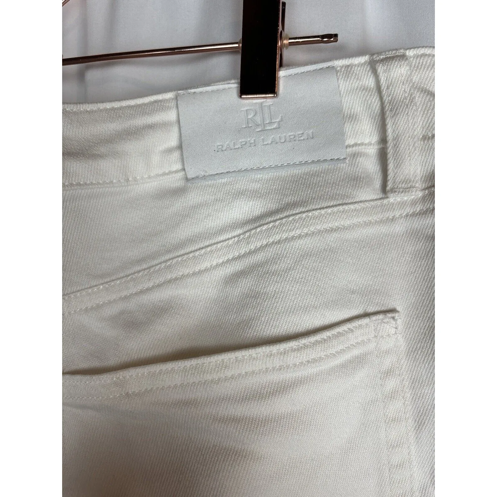 Lauren Ralph Lauren Shorts Mom Jeans Cotton Size 14 White‎ High Waist Cut Offs - Image 5
