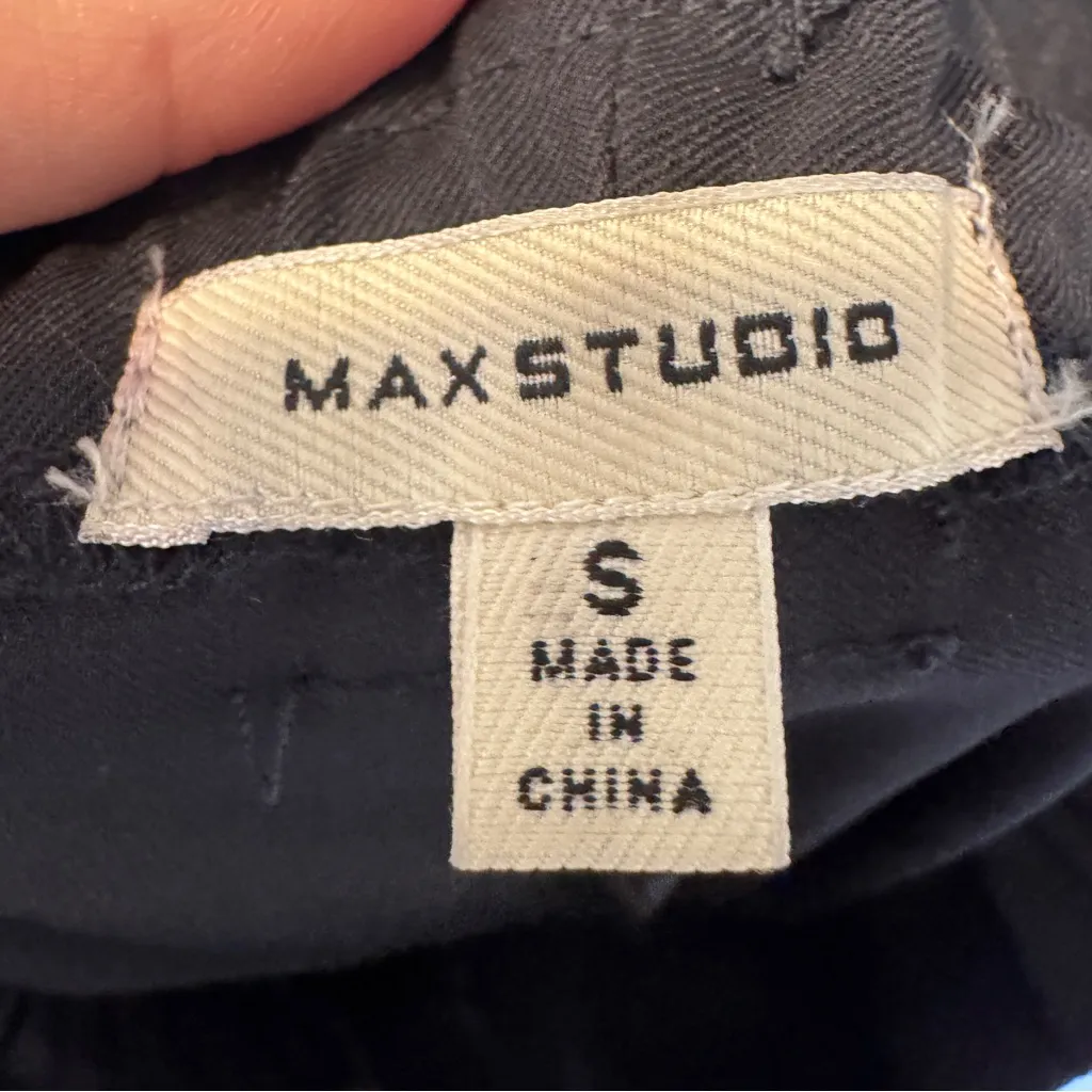 Max Studio Blue Wide Leg High Rise Belted Dress Pants Womens S Fall Classic - Image 4