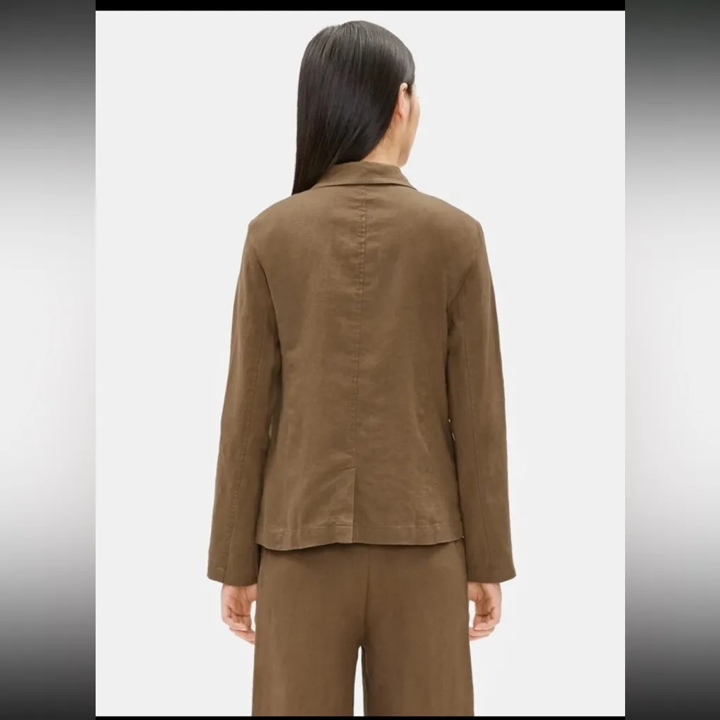 Eileen Fisher 100% Organic Linen Shaped Blazer New With Tag Medium Pine Needle - Image 3