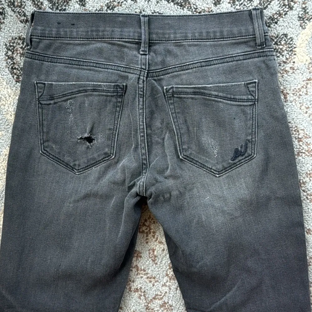 Express Mia Mid Rise Distressed Legging Black Denim 2 - Image 6