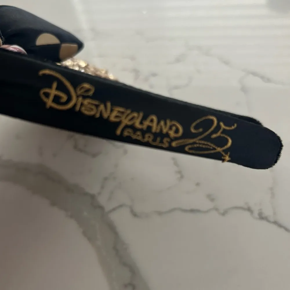 Disneyland Paris Minnie Mouse Ears 25th Anniversary Gold Sequins Black NWOT - Image 2