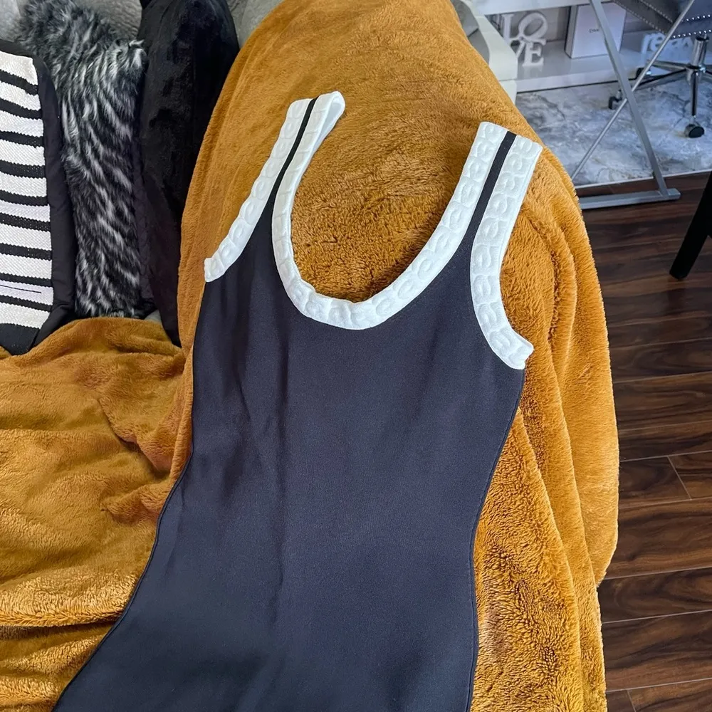 Alexander Wang Jacquard Logo Trim Mini-Dress in Black & White - Image 12