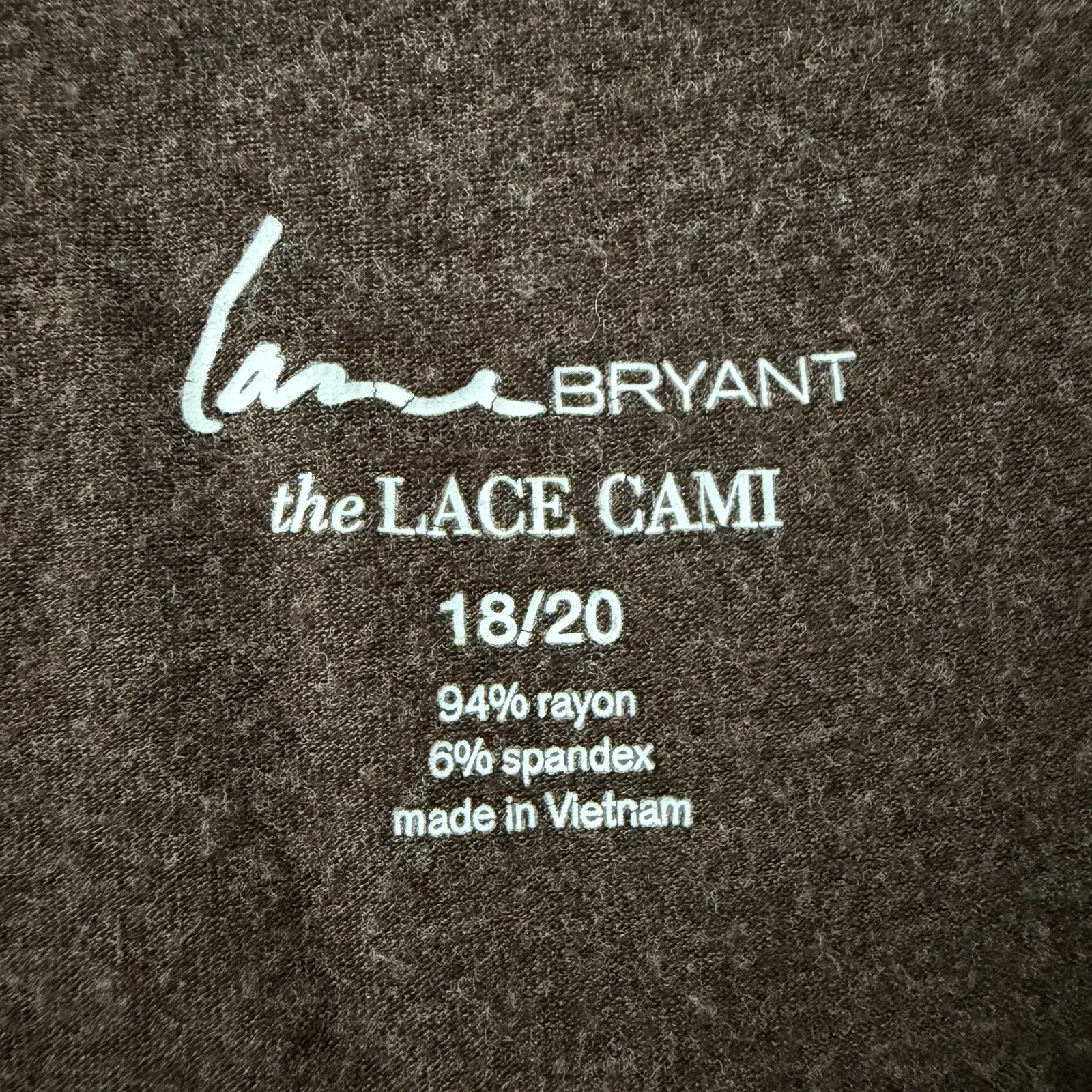 Lane Bryant Chocolate Brown Lace Cami Size 18/20 Quiet Luxury Layering Top - Image 10