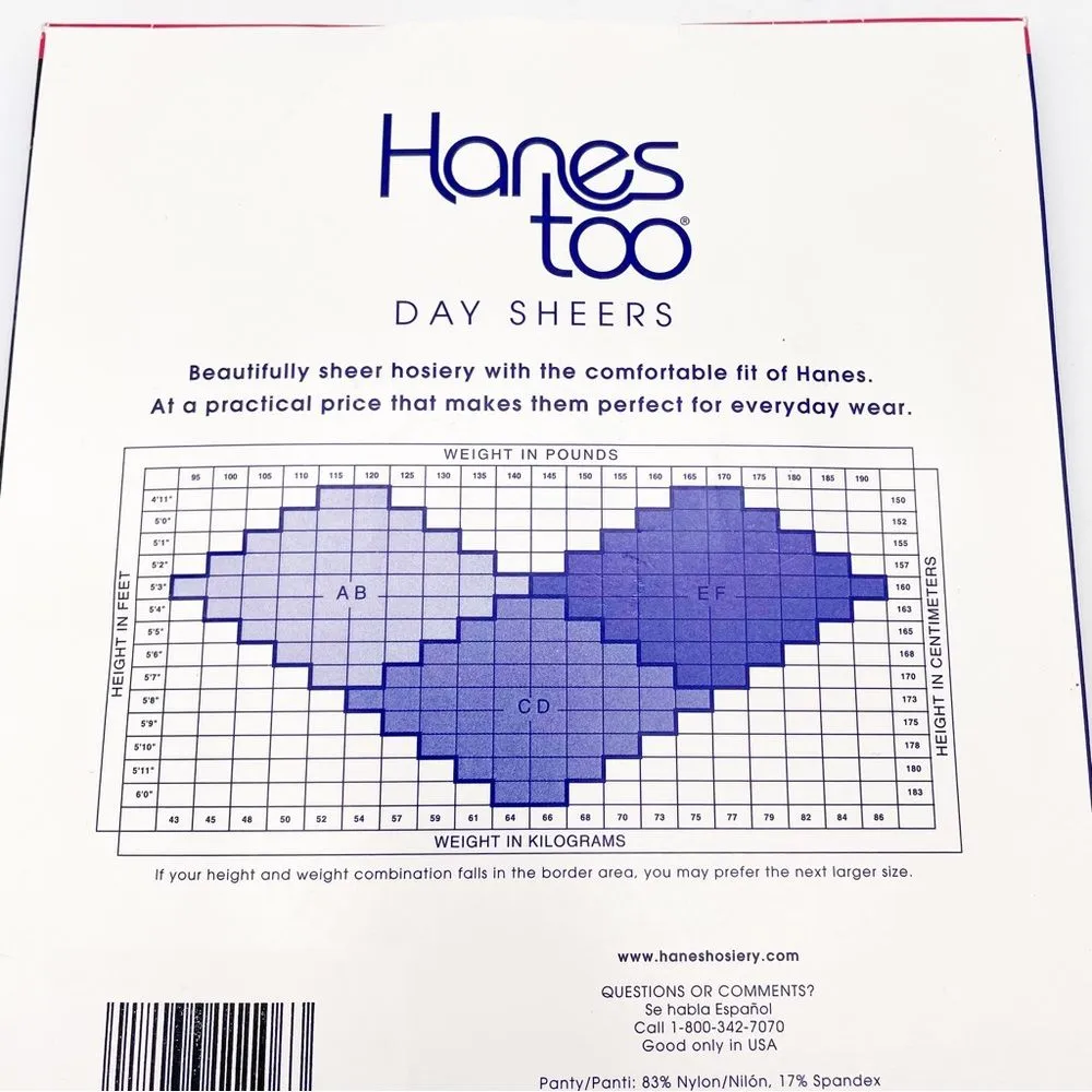 NWT Vintage Hanes Too Day Sheers Barely There Control Top Pantyhose Size C/D NEW - Image 4
