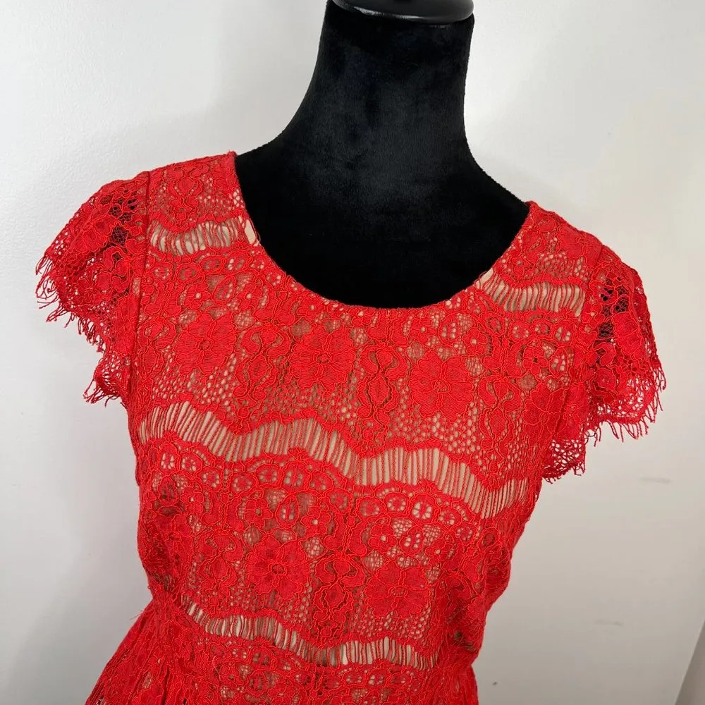 Maeve for Anthropologie Katrine Lace Cap Sleeve Peplum Lace Top - Image 2