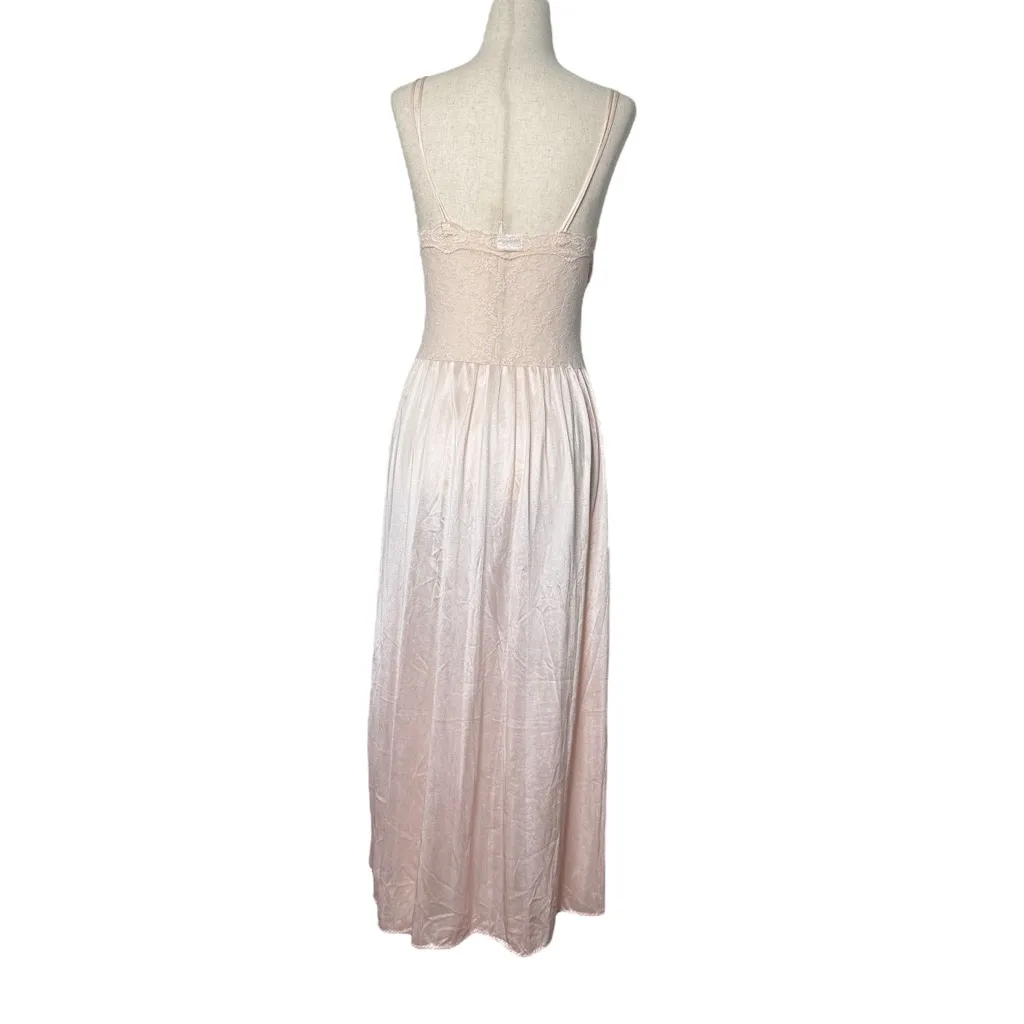 Frederick's of Hollywood Vintage Pale Pink Nylon Lace Nightgown Slip Dress - Image 3