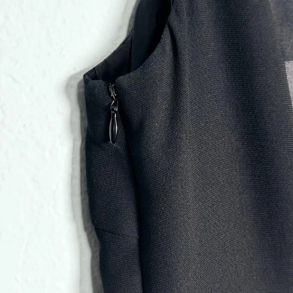 Maggy London Black Midi Dress Womens 6 Sleeveless Plunge Back Sheath Classic LBD - Image 7