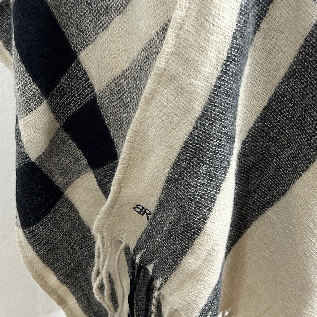 NWT Banana Republic plaid fringe blanket wrap Erin shall cashmere blend - Image 6