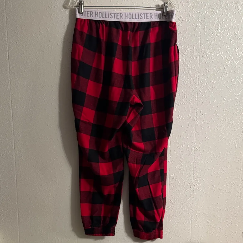 Hollister  Red and Black Checkered Pants - Image 7